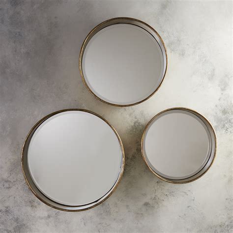 Round Metal Shadow Box Wall Mirrors with 